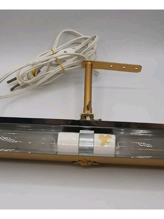 Vintage Mid Century Modern 15 in Picture Painting Wall Mounted Art Light Lamp - Picture 8 of 9